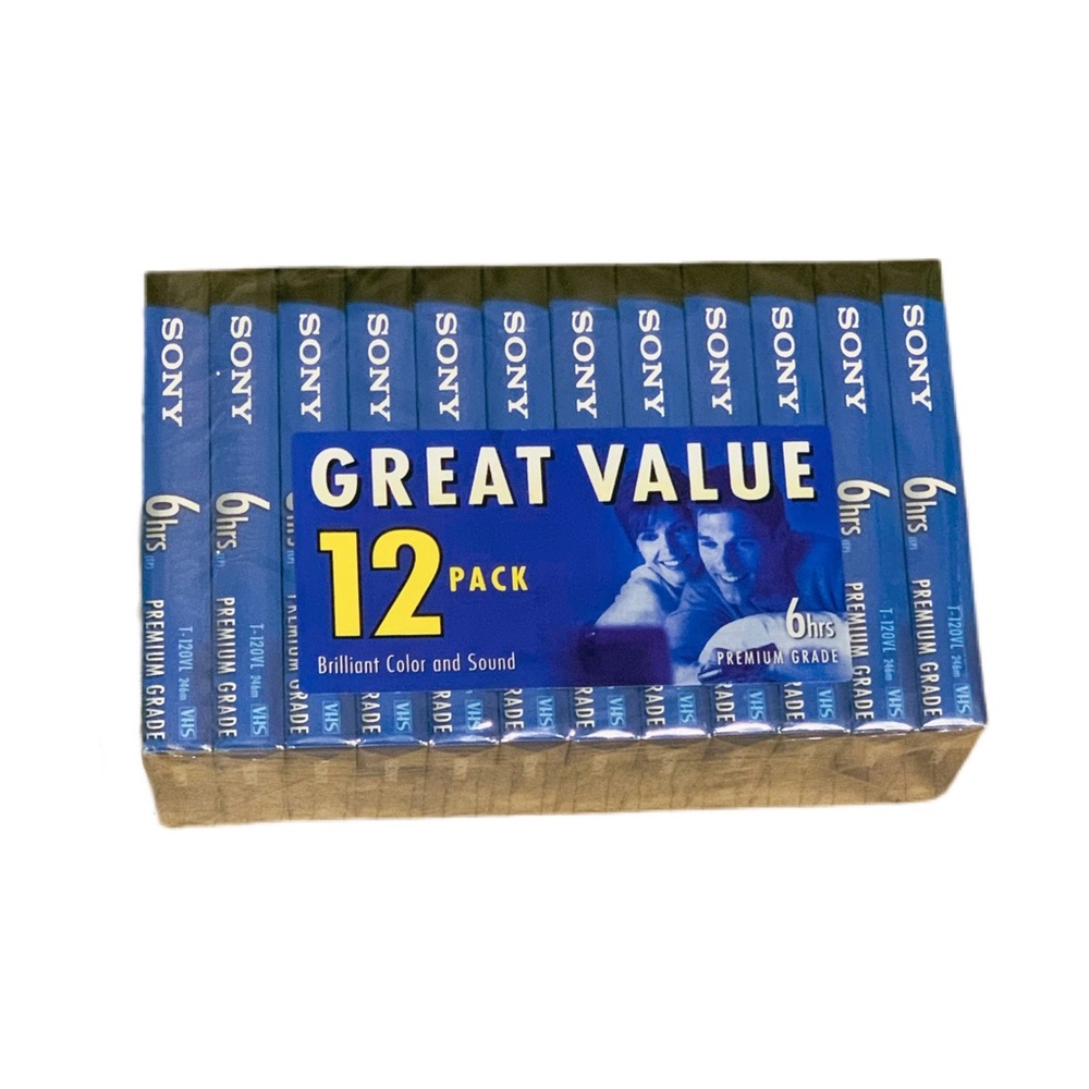 SONY 12 Pack 6 HRS Blank Premium Grade Video Tapes